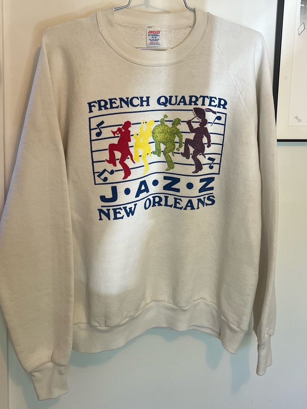 Vintage Jerzees “French Quarter Jazz New Orleans" Crewneck Sweatshirt